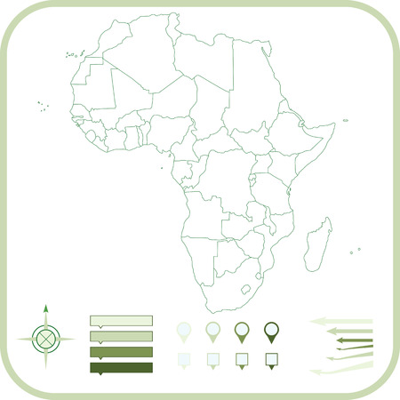 Africa Map, illustration. のイラスト素材
