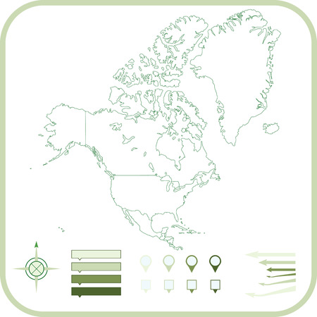 North America Map, illustration. のイラスト素材
