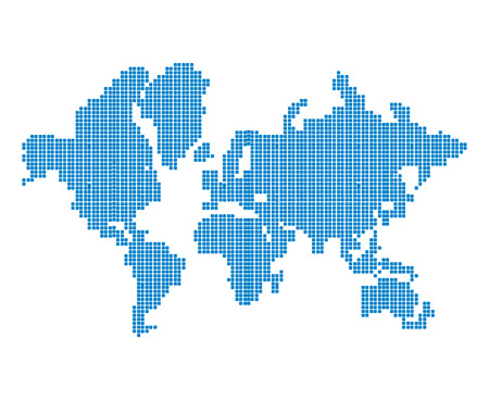 Abstract graphic World map of dots. Vector illustration. のイラスト素材