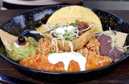 Variants of using traditional tortillas in meals (Mexican food).の写真素材
