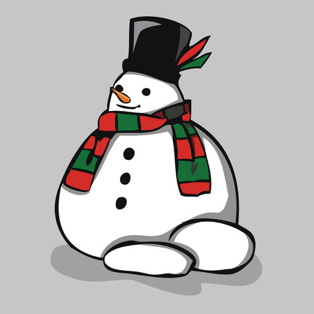 Snowman, vector illustration.のイラスト素材