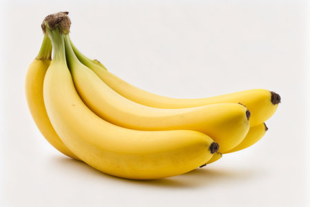 Bunch of bananas isolated on white background with clipping path and full depth of field.の素材