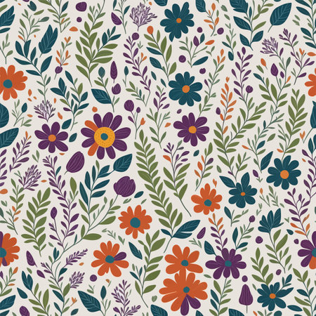 Garden flower, plants ,botanical ,seamless pattern vector design for fashion,fabric,wallpaper and all prints on white background color.のイラスト素材
