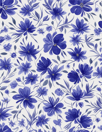Seamless pattern of Purple color flower background template on violet background. Vector set of floral element for wedding invitations, greeting card, brochure, banners and fashion design.のイラスト素材