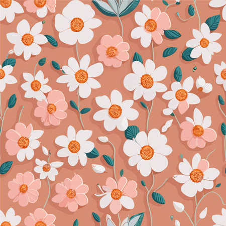 Floral brush strokes seamless pattern background for fashion textiles, graphics, backgrounds and craftsのイラスト素材