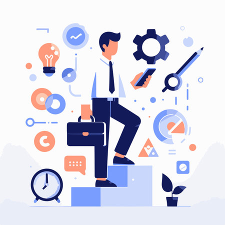 business innovative solution, concept of brainstorming, or creative thinking. Vector illustrationのイラスト素材