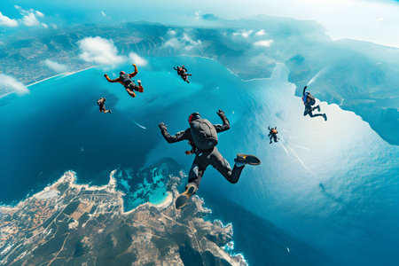 Skydiving in Iceland.Skydiving is a popular sport in Iceland.の素材