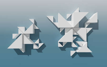 Abstract 3D Geometrical Designの写真素材