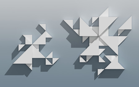 Abstract 3D Geometrical Designの写真素材