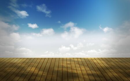 empty wooden floor for display montagesの写真素材