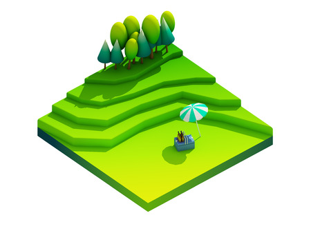 green earth concept in isometric viewの写真素材