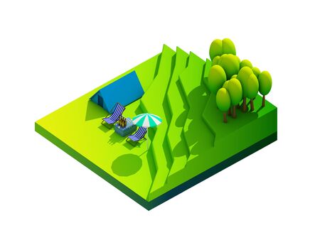 green earth concept in isometric viewの写真素材