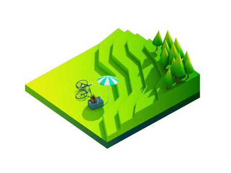 green earth concept in isometric viewの写真素材