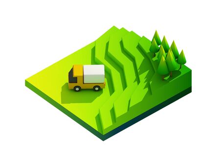 green earth concept in isometric viewの写真素材