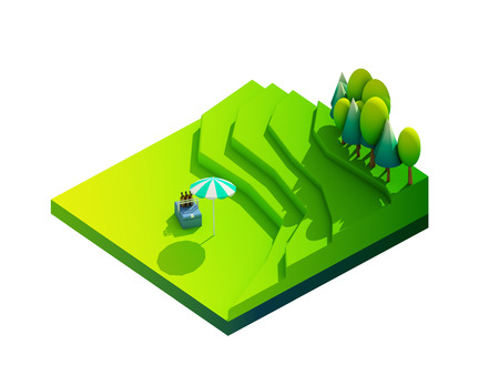 green earth concept in isometric viewの写真素材