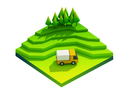 green earth concept in isometric viewの写真素材