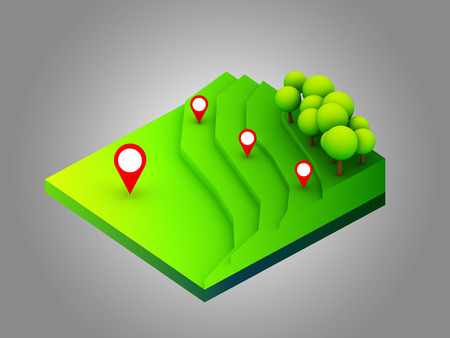 landscape concept isometric infographicshowing data analyticsの写真素材