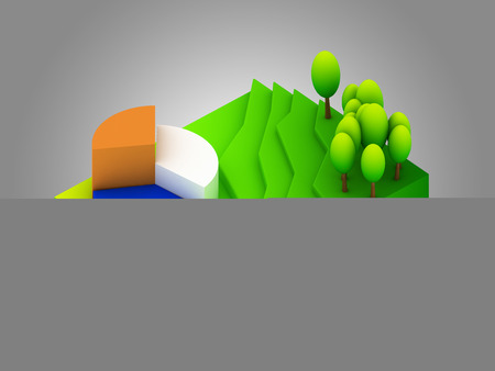 landscape concept isometric infographicshowing data analyticsの写真素材