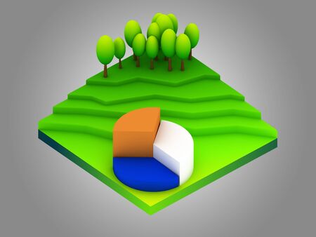 landscape concept isometric infographicshowing data analyticsの写真素材