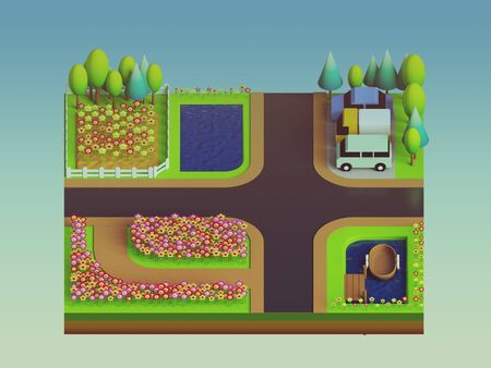 green earth concept in isometric viewの写真素材