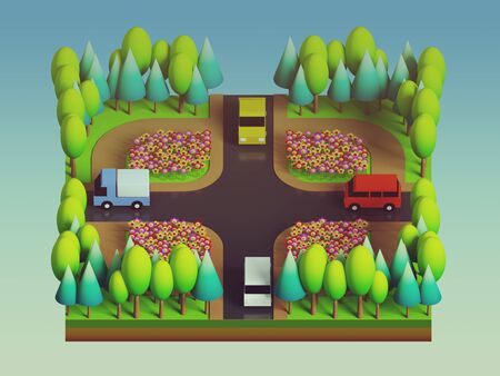 green earth concept in isometric viewの写真素材