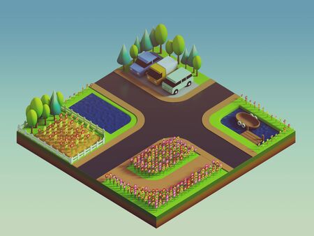 green earth concept in isometric viewの写真素材