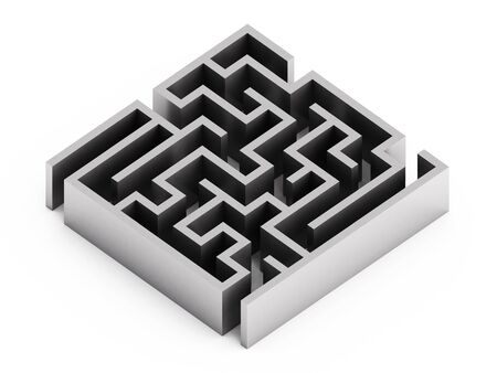 Abstract labyrinth on white background, concept, artの写真素材