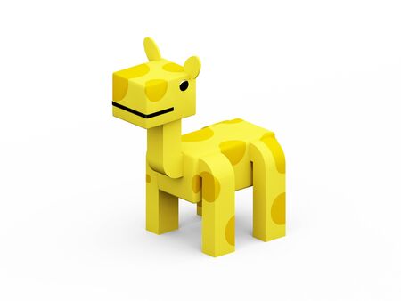 giraffe 3d low polygon isolate on white background, conceptの写真素材