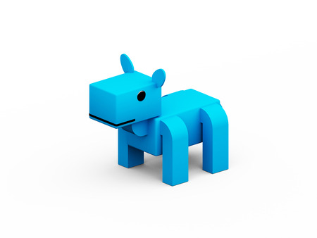 Horse 3d low polygon isolate on white background, conceptの写真素材