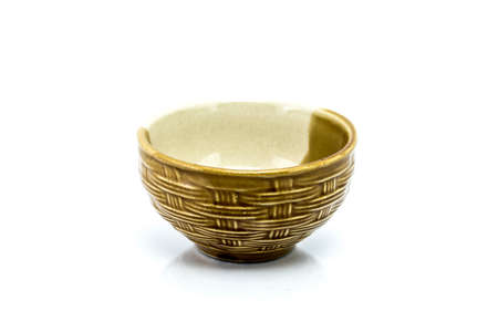 fresh cup of hot chicken broth isolated on white backgroundの写真素材