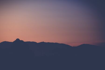 Beautiful sunset at a lake, abstract background, nature backgroundの写真素材