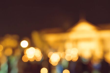 blurred city lights in the night, bokeh background, abstract backgroundの写真素材