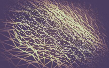 Abstract polygonal space low poly dark background with connecting dots and lines. Connection...