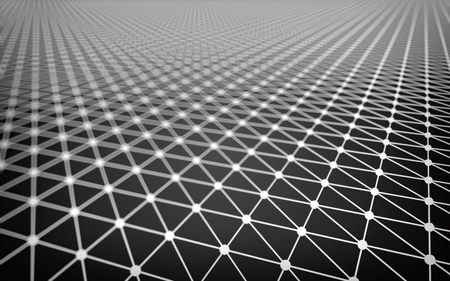 Abstract polygonal space low poly dark background with connecting dots and lines. Connection structure.の写真素材
