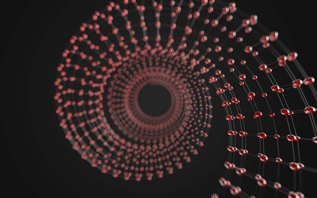 Abstract polygonal space low poly dark background with connecting dots and lines. Connection structure.の写真素材