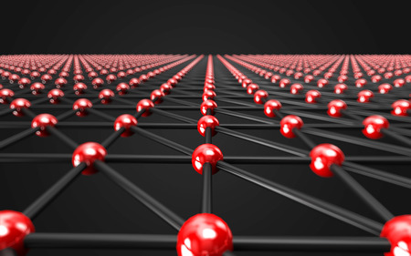 Abstract polygonal space low poly dark background with connecting dots and lines. Connection...