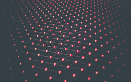 Abstract polygonal space low poly dark background with connecting dots and lines. Connection...