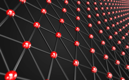 Abstract polygonal space low poly dark background with connecting dots and lines. Connection structure.の写真素材