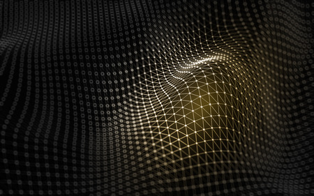 Abstract polygonal space low poly dark background with connecting dots and lines. Connection...