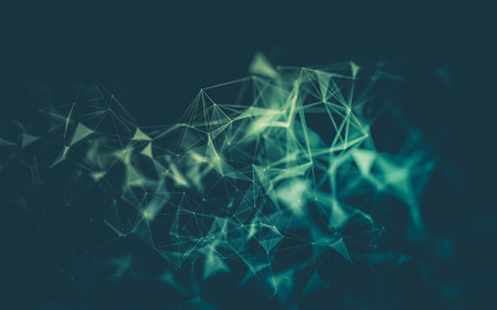 Abstract polygonal space low poly dark background with connecting dots and lines. Connection...