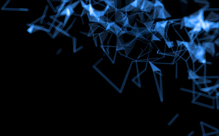 Abstract polygonal space low poly dark background with connecting dots and lines. Connection...
