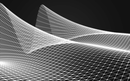 Abstract polygonal space low poly dark background with connecting dots and lines. Connection structure.の写真素材