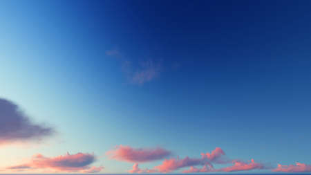 Cloudy blue sky abstract background, blue sky background with tiny clouds, 3d renderingの写真素材