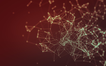 Abstract polygonal space low poly dark background with connecting dots and lines. Connection structure. 3d renderingの写真素材
