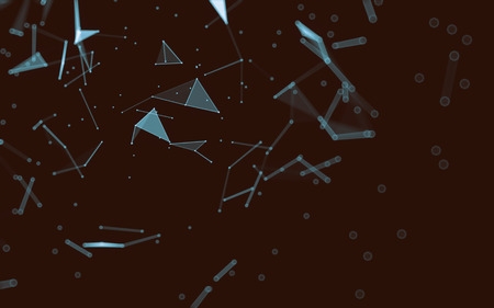Abstract polygonal space low poly dark background with connecting dots and lines. Connection...
