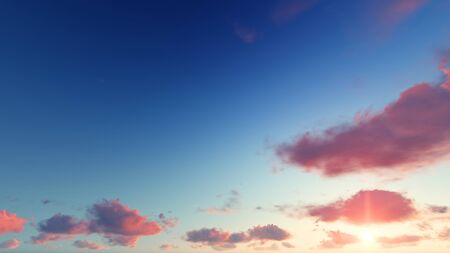 Cloudy blue sky abstract background, blue sky background with tiny clouds, 3d renderingの写真素材