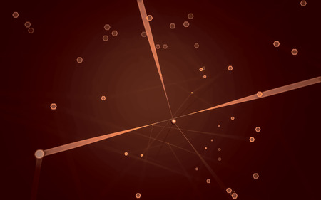Abstract polygonal space low poly dark background with connecting dots and lines. Connection...