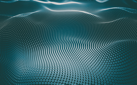 Abstract polygonal space low poly dark background with connecting dots and lines. Connection structure. 3d renderingの写真素材