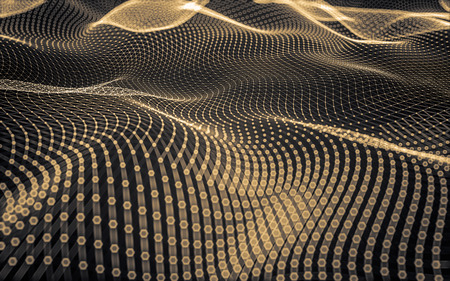 Abstract polygonal space low poly dark background with connecting dots and lines. Connection structure. 3d renderingの写真素材