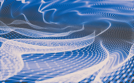 Abstract polygonal space low poly dark background with connecting dots and lines. Connection...